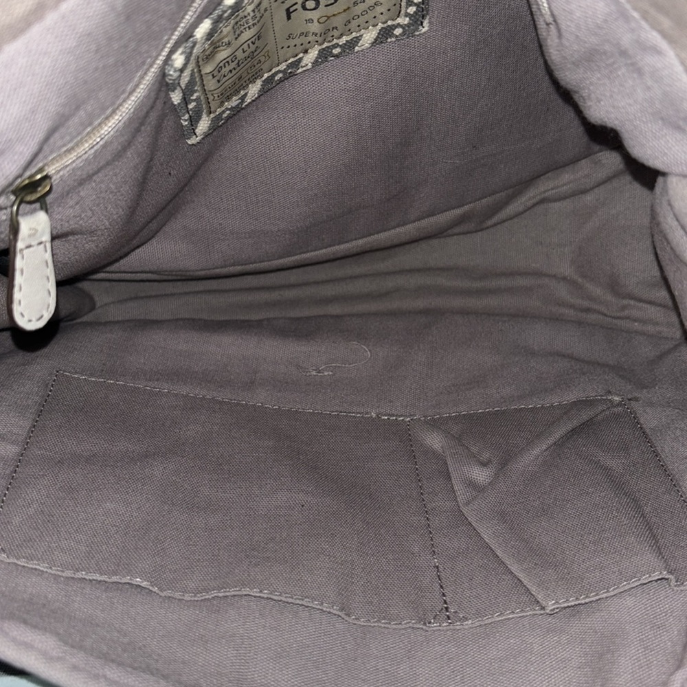 Fossil Canvas Flap closure bag with Leather Trim - Picture 9 of 9